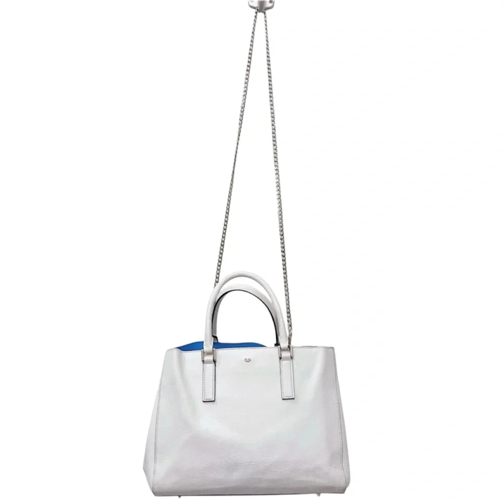 Anya Hindmarch Small White Leather Ebury Tote Bag